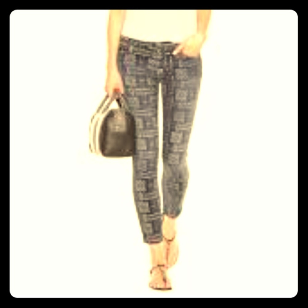 NWT Current Elliot Stiletto Skinny Print Jeans